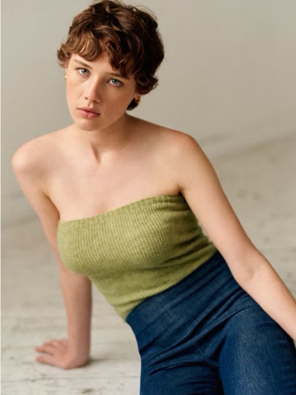 NWT Sezane Orianna Top in Pistachio Green